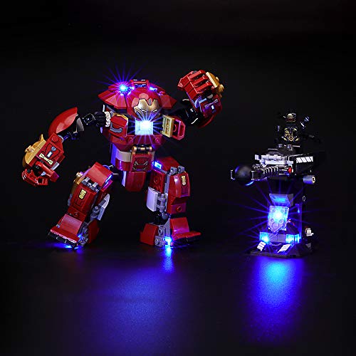 BRIKSMAX Kit de Iluminación Led para Lego Super Heroes Incursión Demoledora del Hulkbuster, Compatible con Ladrillos de Construcción Lego Modelo 76104, Juego de Legos no Incluido