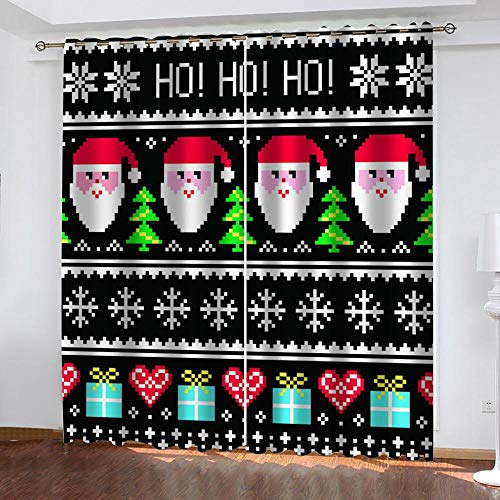 BTBDWOSQ® Cortinas Salon Opacas Niño Tema Navideño 182X237 Cm (Ancho X Alto) Cortinas Opacas Térmicas Aislantes Frío Calor Reduccion Ruido Proteccion Intimidad para Habitación Juvenil Infantiles Poli