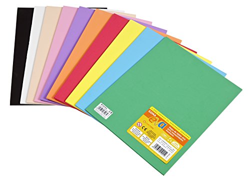 Carchivo 133319, Pack 10 Hojas Goma Eva 2 mm, 220 x 300 mm, Multicolor