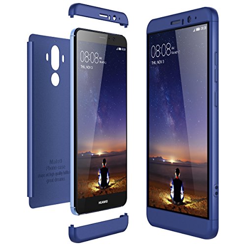 CE-Link Funda para Huawei Mate 9 Rigida 360 Grados Integral, Carcasa Mate 9 Silicona Snap On Diseño Antigolpes Choque Absorción, Huawei Mate 9 Case Bumper 3 en 1 Estructura - Azul