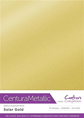 Centura Metallic Solo Color Oro Paquete de 10 Hoja-Solar Gold, Cardstock, Dorado, 34.4 x 22.5 x 0.5 cm
