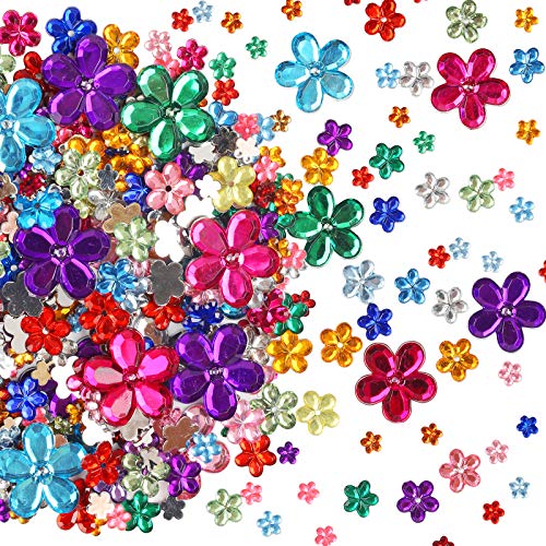 CHALA 1450PCS Joyas de acrílico, Diamantes de imitación de Bling en Flor, Cristal de Costura, Cristales Adornos de Gemas de acrílico para Manualidades Decorativas DIY Vestido de Sombrero Regalo