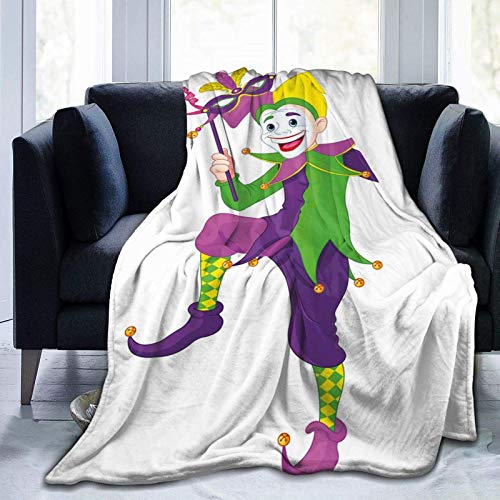 CheXe Manta De La Siesta Felpa Sofás Franela Coon Jester en icónico Disfraz Happy Dancing PY Figure Buen sueño L127cm x W102cm