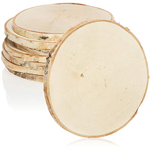 com-four® Posavasos 8X de Madera Natural - Posavasos de Vidrio - Posavasos para Vasos - Discos de Madera para Manualidades - Ø Aprox. 11-13cm