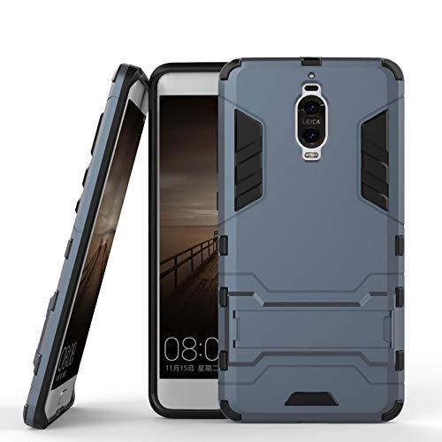 COOVY® Funda para Huawei Mate 9 Pro de plástico y Silicona TPU, extrafuerte, con protección contra Golpes, Funda con función Atril | Azul Marino