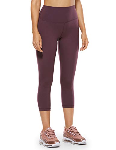 CRZ YOGA Mujer Deportivos Leggings Capri Pantalones Elastico para Yoga Pilates - 53cm Violeta Claro - 53cm 38