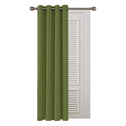 Deconovo Cortinas Opacas de Dormitorio Moderno Suave para Ventanas de Habitación Juvenil con Ollaos 1 Pieza 132x242cm Verde