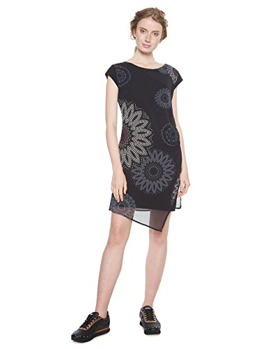 Desigual Vest_sandrini Vestido, (Negro 2000), 42 (Talla del Fabricante: 40) para Mujer