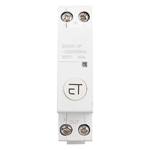 Disyuntor WIFI Inteligente, Disyuntor de Control Remoto, Interruptor de Control Remoto para Caja de Distribución 1P AC230V IP20(1P 40A)