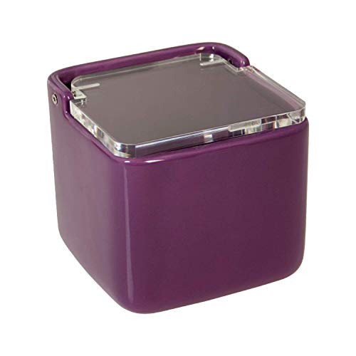 DONREGALOWEB Salero cerámica con Tapa Transparente acrílica 11.5x11.5x11.5 cm (Morado)