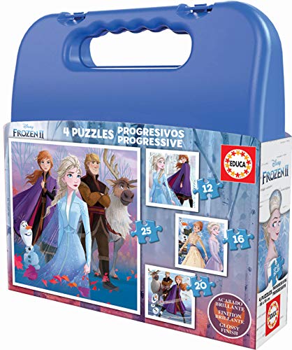 Educa - Frozen II Maleta, Conjunto de Puzzles Progresivos, Multicolor (18114)