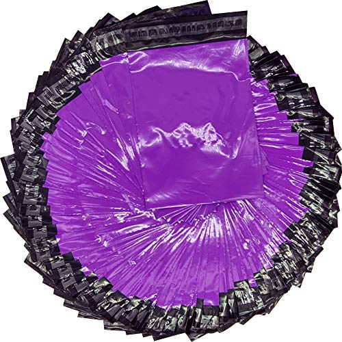 EJRange Bolsas de plástico para envíos postales de Poly Mailers – Paquete de 100 bolsas con diferentes tamaños y colores: (morado, 230 mm x 300 mm)