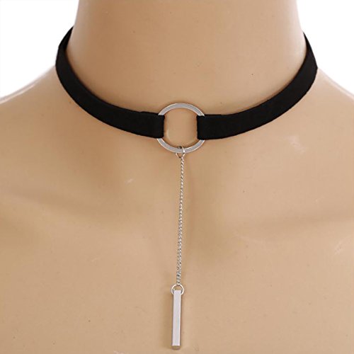 Emorias 1 collar de piel ajustable para mujer, gargantilla, collar con colgante, cadena