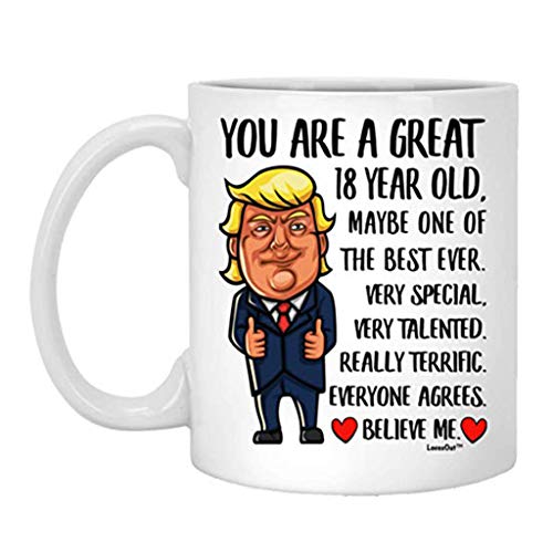 Feliz cumpleaños número 18 para niños, niñas que cumplen 18 años, nacido en 2001, taza de café blanca divertida de 11 oz