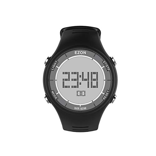 FENGJJ Al Aire Libre el Reloj Digital, Reloj Inteligente con cronómetros, a Prueba de Agua, Unisex Ultra Delgado Reloj de Pulsera (Negro)