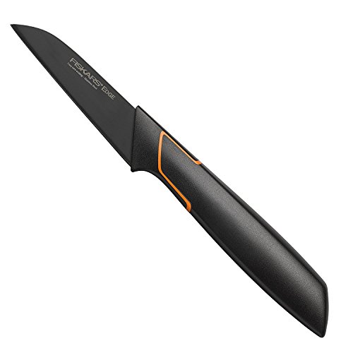 Fiskars Cuchillo para pelar, Diseño moderno, Hoja recta, Longitud total: 20 cm, Acero de calidad/Plástico, Edge, 1003091