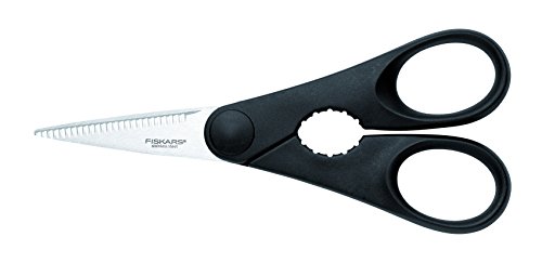 Fiskars Tijeras de cocina, Color Negro/Plata, Longitud total 20 cm