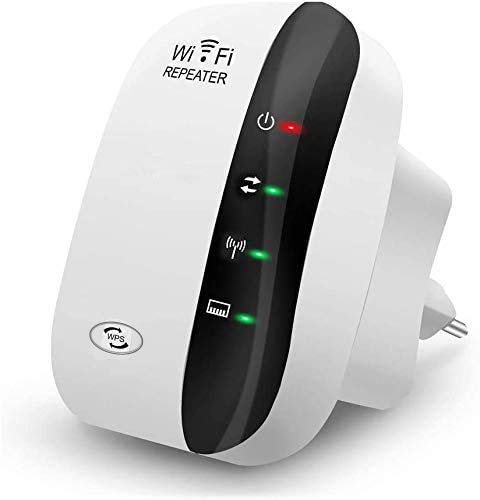 FKH Repetidor WiFi, 300Mbps Extensor WiFi, Amplificador WiFi 2.4GHz con Repertidor/Ap Modo y la función WPS, Amplificador Señal de Red WiFi con Puerto Ethernet e Interfaz de Alimentación