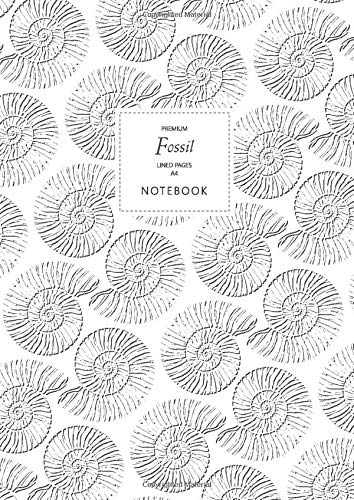 Fossil Notebook - Lined Pages - A4 - Premium: (White Edition) Fun notebook 192 lined pages (A4 / 8.27x11.69 inches / 21x29.7cm)