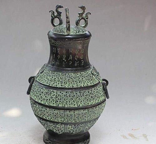FTFTO Equipo Vivo Esculturas de Cabeza de Estatua Decoración de colección de jarrón de Bronce Antiguo Antiguo