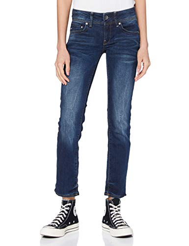 G-STAR RAW Midge Saddle Mid Waist Straight Vaqueros, Dk Aged 6553-89, 30W / 32L para Mujer