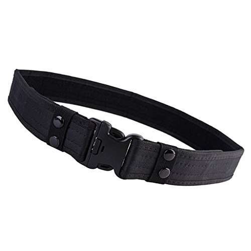 Gazechimp Cinturón con QD Hebilla Corres de Cintura de Táctica Accesorio de Seguridad Militar Utilidad en Urgencias Médicas de Nylon - Negro, 80-105cm