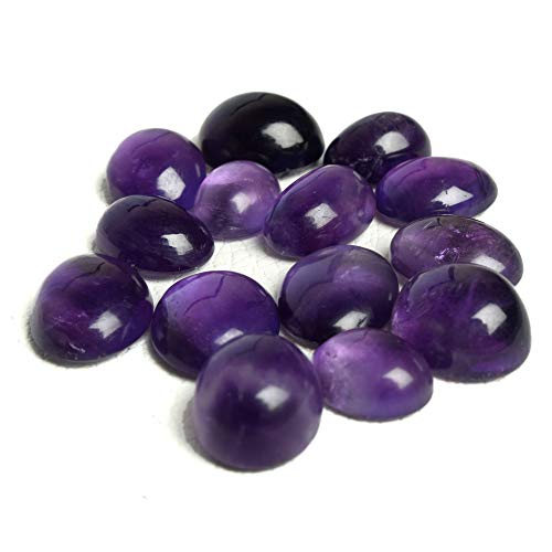 Gemhub Natural Amatista Violeta 100 CT Lote de 14 Piezas de Piedras Preciosas Sueltas Cabochon Oval BS-105