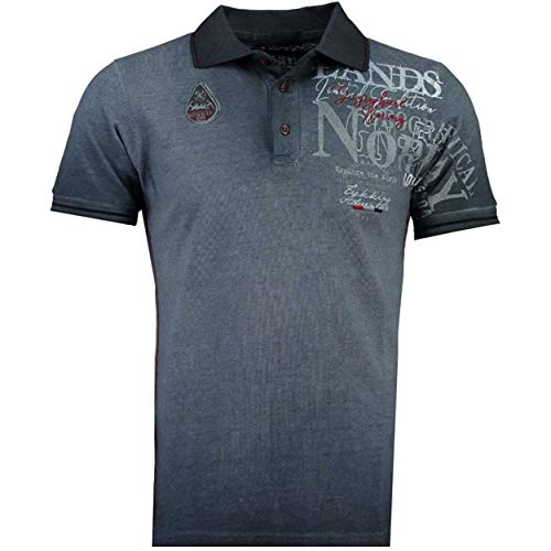 Geographical Norway KADVENTURE - Camiseta Algodón para Hombre - Camisa Ajuste con Logotipo - tee Shirt Regular Manga Corta - Camisetas Cuello Clasica Casual - Regalo Original para Hombre (Marina M)