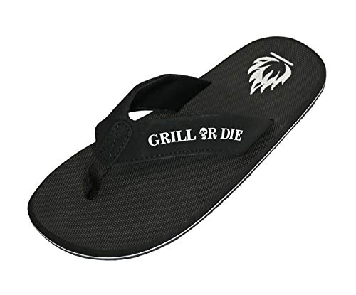 Grill or Die Sandalias de dedo para hombre y mujer, color Negro, talla 46 EU