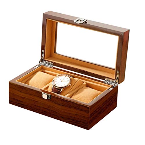 GYDSSH Willow Madera del Reloj de Reloj Amplia Ranuras Pera de Madera Caja de Reloj del Organizador del almacenaje, los Hombres del Regalo -Business, joyería Caja de Almacenamiento