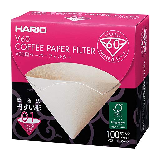 HARIO 100 Hojas en Caja VCF-01-100 MK 1-2 Tazas V60 para el Filtro de Papel M (jap?n importaci?n)