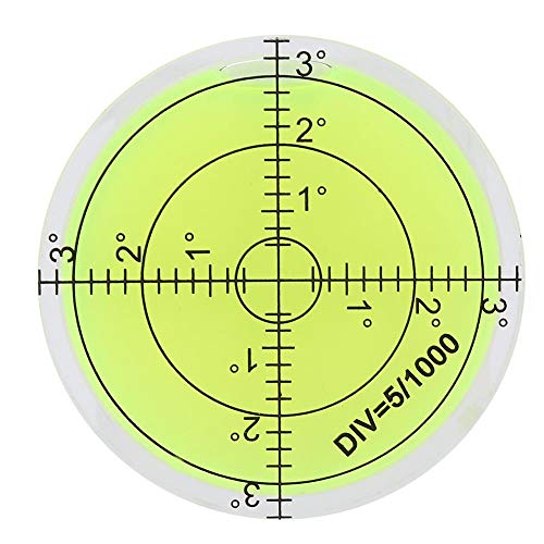 Herramienta de Medición de Diámetro ABS Plástico Gran Nivel de Burbuja de Espíritu 60mm Redondo con Escala para Balance de Plataforma de Cámara