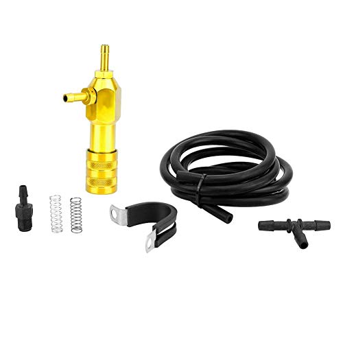 Hlyjoon Universal Ajustable de aluminio Manual Turbo Boost Controlador Kit de válvula Turbina Regulador de coche Regulador de presión de combustible Válvula Regulador Inyector(Oro)