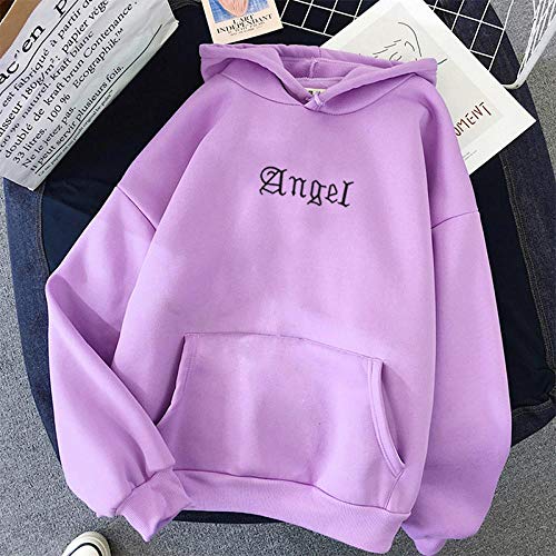 Hoodie Suéter Sudadera con Capucha De Invierno para Mujer con Estampado De Ángel Harajuku De Gran Tamaño Suelta Casual Streetwear Sudadera con Capucha para Mujer M 6