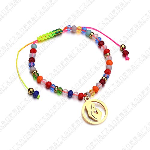 hxx Pulsera de Cuentas de Colores para Tejer, Longitud Total de 20 cm