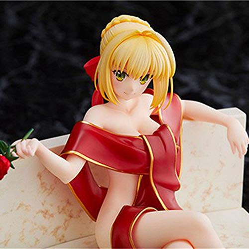 HYKCSS Anime Doll Nero Claudius Caesar Augustus Germanicus Red Saber Versión Estatua Muñeca Escultura Juguete Decoración Modelo Figura Figura 19cm Altura