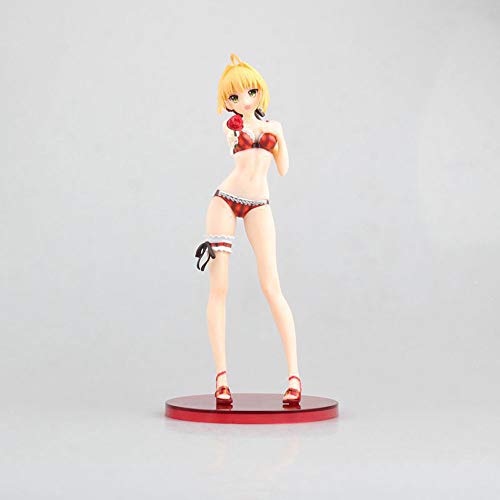 HYKCSS Beautiful Girl Series Anime Doll Saber Nero Water Tyrant, Red Saber Versión Estatua Muñeca Escultura Juguete Decoración Modelo Figura Figura Altura 21cm