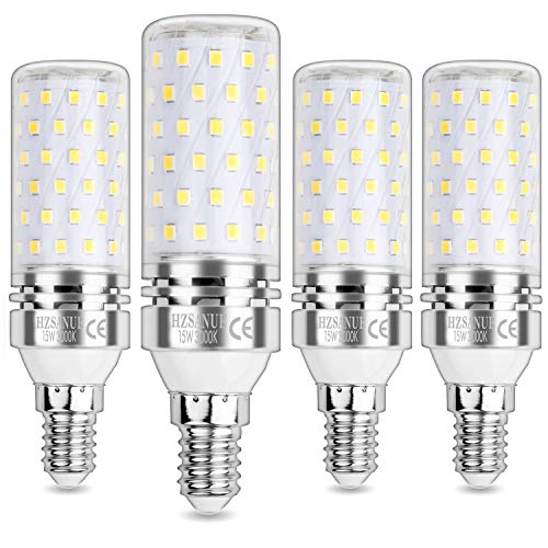 HZSANUE E14 Bombillas Maíz LED 15W, LED Bombillas Candelabros, 3000K Blanco Cálido, 1500LM, Bombillas Incandescentes de 120W Equivalentes, No Regulable, Paquete de 4