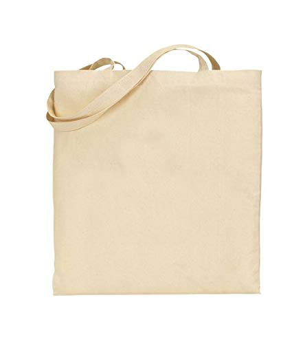 IMFAA - Bolsa de mano reutilizable de lona de algodón 100% natural, color natural, ideal para impresión y bordado. (10, XL (50 x 40))