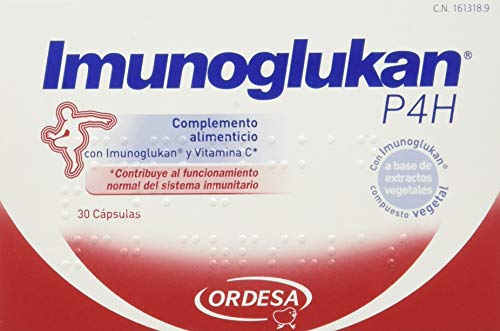 Imunoglukan Cápsulas - Complemento alimenticio, con vitamina C que contribuye al funcionamiento del sistema inmunitario - 1 cápsula al día