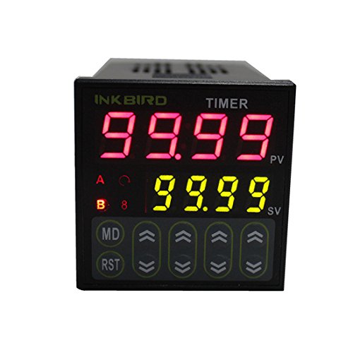 Inkbird IDT-E2RH Temporizador Digital Interruptor de Retardo, Doble Relés Controlador de Tiempo con Pantalla LCD, 110-220V