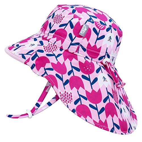 Jan & Jul Kids' Sun-Hat for Girls, Lightweight, Breathable Polyester (L: 2-5 Years, Tulip)