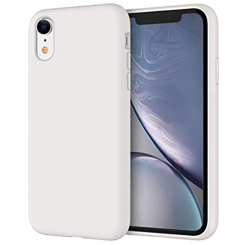 JETech Funda de Silicona Compatible iPhone XR, 6,1", Sedoso-Tacto Suave, Cubierta a Prueba de Golpes con Forro de Microfibra, Blanco