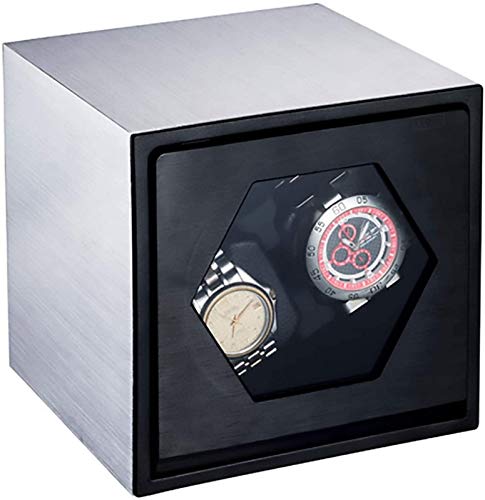 JJDSN 2 + 0 Doble Cabeza Carcasa de Metal Bobinadoras automáticas de Relojes Caja de bobinado de Relojes mecánicos Agitador de Motor Caja de Almacenamiento de Relojes Gabinete de exhibición girato