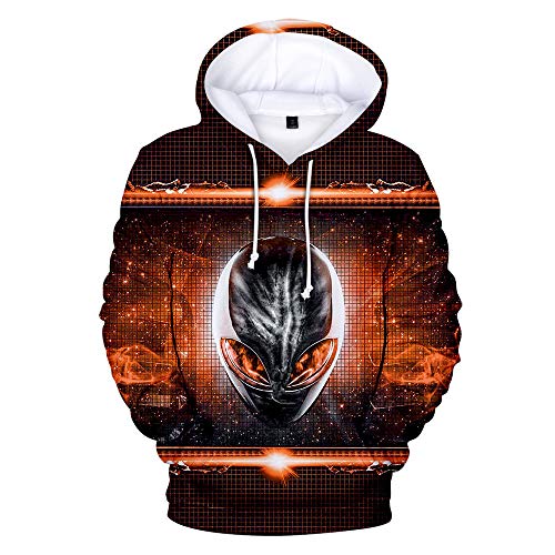 JlLianT Hombre Sudaderas con Capucha Divertida Hoodie con Mangas Largas Unisex Streetwear Sudadera Deportiva con Cordón Extraterrestre