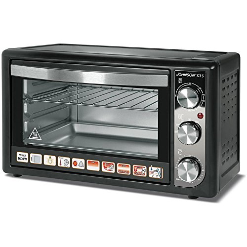 JOHNSON Horno eléctrico X 35 estático y ventilado, potencia 1500 W, capacidad 35 litros, color negro