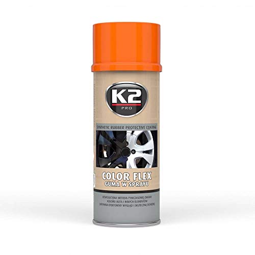 K2 plasti Dip Color Flex latas de Pintura Spray Aerosol de 400 ml de plástico Naranja