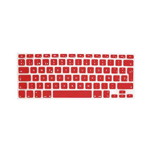 Keyboard cover - Carcasa protectora para teclado europeo, lengua española de silicona y teclado autoadhesivo para MacBook Air 13 Pro 13 15 17