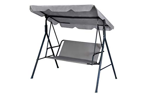 KFGARDEN - Funda para asiento de columpio de jardín, hamaca, repuesto para silla de jardín, columpio, 3 plazas, 138 x 50, color gris