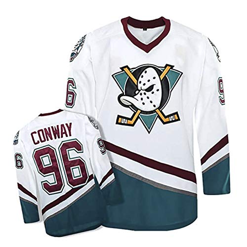 KK.YY Charlie Conway Mighty Ducks Película Camisetas Hockey Jersey sobre Hielo NHL Hombre Ropa Respirable T-Shirt de Manga Larga